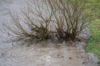 Reichenbach: Anhaltende Regenfaelle sorgen fuer Verschlammte Strassen und erhoehte Pegel an Fluessen und Baechen - Feuerwehr im Einsatz